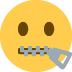 Zipper-mouth Face emoji, Twitter / X, Twemoji 15