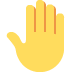 Raised Back of Hand emoji, Twitter / X, Twemoji 15