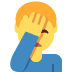 Man Facepalming emoji, Twitter / X, Twemoji 15