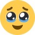 Face Holding Back Tears emoji, Twitter / X, Twemoji 15