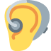 Ear with Hearing Aid emoji, Twitter / X, Twemoji 15