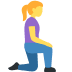 Woman Kneeling Facing Right emoji, Twitter / X, Twemoji 15