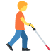 Person With White Cane Facing Right emoji, Twitter / X, Twemoji 15