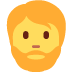 Person: Beard emoji, Twitter / X, Twemoji 15