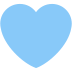 Light Blue Heart emoji, Twitter / X, Twemoji 15