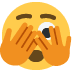 Face With Peeking Eye emoji, Twitter / X, Twemoji 15
