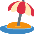 Beach with Umbrella emoji, Twitter / X, Twemoji 16