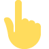 Backhand Index Pointing Up emoji, Twitter / X, Twemoji 16