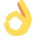 Ok Hand emoji, Twitter / X, Twemoji 16