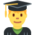 Man Student emoji, Twitter / X, Twemoji 16