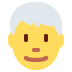 Man White Hair emoji, Twitter / X, Twemoji 16