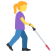 Woman With White Cane Facing Right emoji, Twitter / X, Twemoji 16