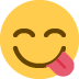 Face Savoring Food emoji, Twitter / X, Twemoji 16