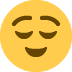 Relieved Face emoji, Twitter / X, Twemoji 16