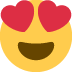Smiling Face with Heart-eyes emoji, Twitter / X, Twemoji 16