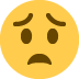 Worried Face emoji, Twitter / X, Twemoji 16