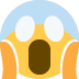 Face Screaming in Fear emoji, Twitter / X, Twemoji 16