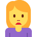 Woman Frowning emoji, Twitter / X, Twemoji 16