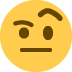 Face with Raised Eyebrow emoji, Twitter / X, Twemoji 16