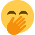 Face with Hand Over Mouth emoji, Twitter / X, Twemoji 16