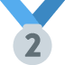 2nd Place Medal emoji, Twitter / X, Twemoji 16