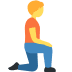 Person Kneeling Facing Right emoji, Twitter / X, Twemoji 16