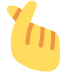 Hand with Index Finger and Thumb Crossed emoji, Twitter / X, Twemoji 16