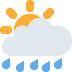 Sun Behind Rain Cloud emoji, Twitter / X, Twemoji 17