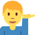 Man Tipping Hand emoji, Twitter / X, Twemoji 17