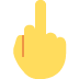Middle Finger emoji, Twitter / X, Twemoji 17