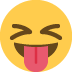 Squinting Face with Tongue emoji, Twitter / X, Twemoji 17