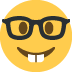 Nerd Face emoji, Twitter / X, Twemoji 17