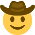 Cowboy Hat Face emoji, Twitter / X, Twemoji 17