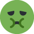 Nauseated Face emoji, Twitter / X, Twemoji 17