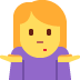 Woman Shrugging emoji, Twitter / X, Twemoji 17