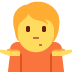 Person Shrugging emoji, Twitter / X, Twemoji 17