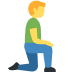 Man Kneeling Facing Right emoji, Twitter / X, Twemoji 17